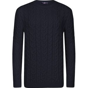 Jimmy Sanders - Ronde Hals Trui - Navy - Heren - 2XL