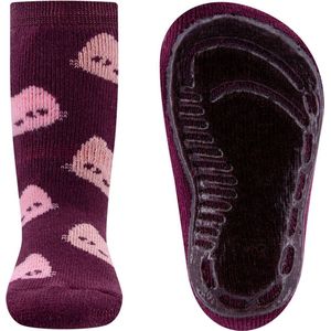 Ewers Antislipsok - Poezenhoofden Roze - Pruimpaars - maat 29/30