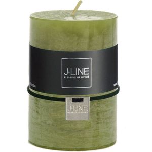 J-Line cilinderkaars - groen - medium - 48u - 6 stuks