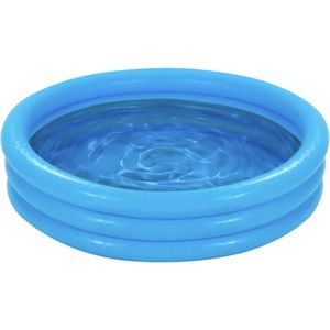 peuterbad voor kinderen, 3-rings kinderbad in blauw met reparatiepatches, 114x25cm, ong. 132 liter