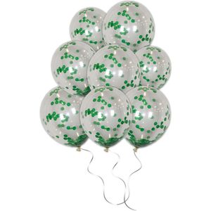 LUQ - Luxe Groene Confetti Helium Ballonnen - 50 stuks - Verjaardag Versiering - Decoratie - Feest Ballon Groen Confetti Latex
