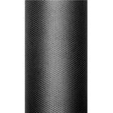 3x Hobby/decoratie zwarte tule stoffen op rolletjes 15 cm x 9 meter - Gaatjesstof mesh - Zwarte cadeaulinten - Hobbymateriaal benodigdheden - Verpakkingsmaterialen
