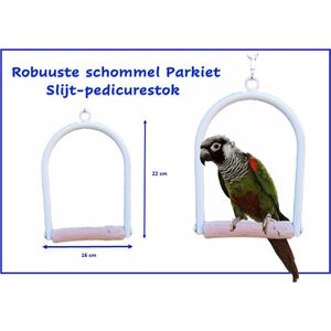 Robuuste vogel schommel met slijtstok voor Parkieten - kleine papegaai - caiques - bonte boertjes enz.