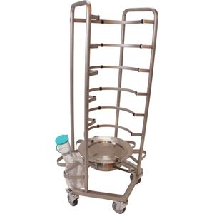 Premis - RVS Ondersteekwagen enkel (ON5430EV) Voor 6 ondersteken 4 urinaal houders