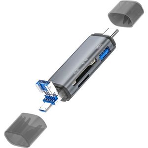 Multi adapter USB - USB-C - Micro USB compacte adapter SD en Micro SD kaartlezer - SD kaart - Provium
