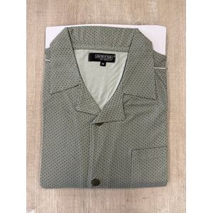Outfitter - heren shortama 412837 met doorknoop - zomer pyjama - 100% katoen - groen - maat M