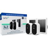 Arlo Essential 2K draadloze beveiligingscamera voor buiten en zonnepanelen - 2 Camera's & 2 Zonnepanelen