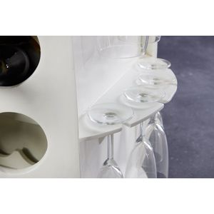 Design wijnvat BODEGA WIT 70cm witgoud grenen flessenglashanger - 43562