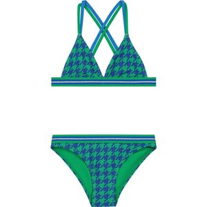 SHIWI Girls LUNA bikini set pied de poule Bikiniset - ocean blue check - Maat 134/140