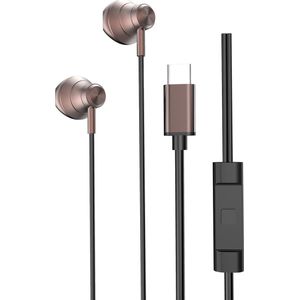 Oortjes met Draad USB C Zwart 711 Geschikt voor iPhone 16 / 16 Pro / 16 Pro Max / 15 / 15 Pro / 15 Plus / 15 Pro Max - oordopjes met Draad - USB-C Aansluiting - In-Ear Oordopjes met Draad - Bedrade Oortjes