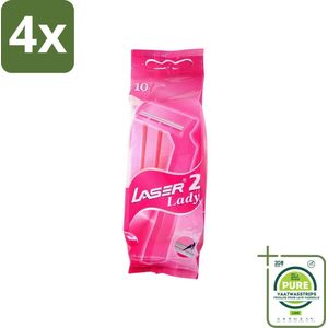 Benson - Laser Twin Women - Wegwerpscheermesjes - Voor Vrouwen - 10 Mesjes - Voordeelverpakking - 4 stuks - Wegwerpscheermesjes - Scheermesjes voor vrouwen