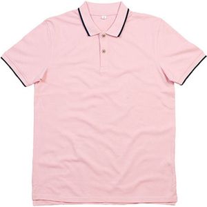 Herenpolo 'Tipped' met korte mouwen Soft Pink - M