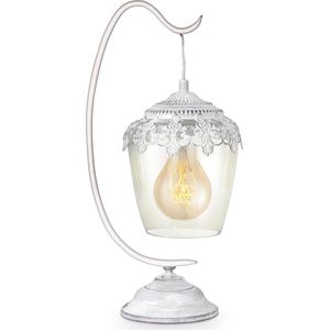 EGLO Vintage Sudbury - Tafellamp - 1 Lichts - Patina Wit - Helder Glas