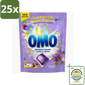 25 x Omo - Wascapsules - Lavendel & Eucalyptus - Krachtige geur - 42 Capsules - Grootverpakking - Wascapsules - Wasmiddel - Geur - Gekleurd Was - Kleurbehoud