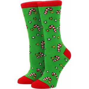 Groene Kerstsokken - Kerstsokken - sokken - kerst - kerstcadeau - one size - hoge sokken - sok - kerstsok - cadeau - kerstboom - sokken kerst - sinterklaas cadeau - kerst cadeau - leuke sokken