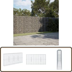 vidaXL Schanskorf - 400x50x200 cm - Gegalvaniseerd IJzer Schanskorf - Schanskorven - Schanskorfmuur - Schanskorf Schutting