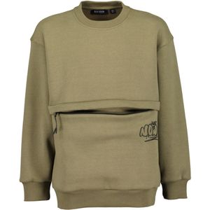 Blue Seven - Sweater - Kaki - Lange Mouwen - Ritszak