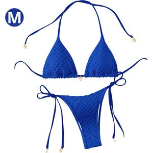 Nivard Bikini Dames - Meisjes Bikini - Badpak - Push Up - Vrouwen Badkleding - Zwemmen - Sexy Set - Top & Broekje - Koningsblauw - Maat M