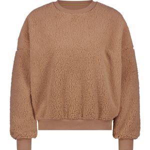 Hunkemöller Dames Nachtmode Top Teddy Fleece - Bruin - maat L