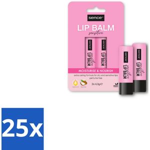 25 x Sence Lippenbalsem Sensitive 2 stuks per verpakking - Lippen Beschermen - Lippenbalsem Duo - Verzorging Lippen