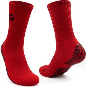 GT GRIP Socks - Gripsokken - Premium - 1 paar - Rood - Sportsokken - Voetbal gripsokken - Basket gripsokken - Padelsokken - Maat 38-42