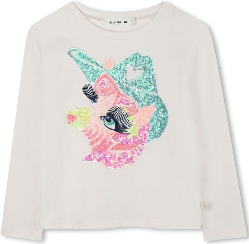 Billieblush - U21610 - T-shirt - Lange Mouwen - Pailletten Fantasie - Katoen