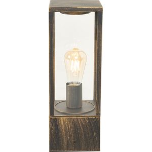 QAZQA charlois - Industriele Staande Buitenlamp | Staande Lamp voor buiten - 1 lichts - H 40 cm - Goud/messing - Industrieel - Buitenverlichting