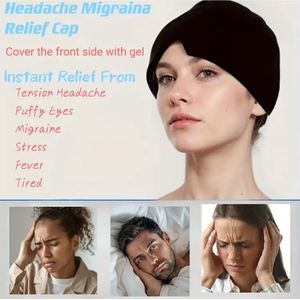 Migraine cap /Hoofdpijn Migraine Relief Cap, flexibele warmte-/koude-therapiekap voor spanningshoofdpijn, gezwollen ogen, slapeloosheid, nekpijn, stress en vermoeidheid - herbruikbaar en verstelbaar