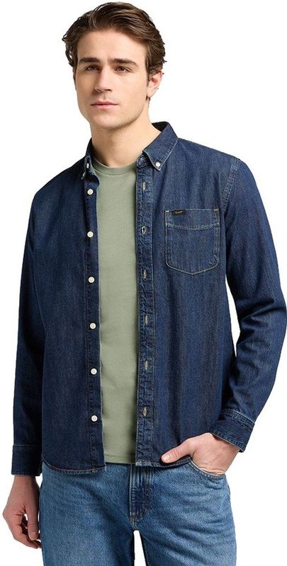 Lee - Button Down - Overhemd - Mid Stone 2 - Lange Mouwen
