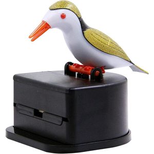 Tandenstokerdispenser - Tandenstoker Houder - ABS - Cocktailprikker Houder - met Automatische Pop-up Tandenstokerfunctie (Tandenstokers Niet Inbegrepen) - Voor Tafelgebruik - 7.6*7.1*8.9cm - Zwart