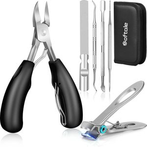 Professionele teennagelknipper, super scherpe nageltang voor dikke en ingegroeide harde teennagels. Roestvrijstalen pedicure knipper teennagelknipper. Nagelvijl en zachte grip nagelschaarset