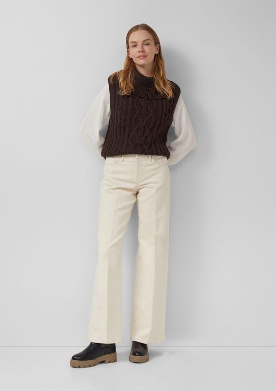 s.Oliver wide leg jeans beige
