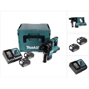 Makita DHR 280 RMJ accuklopboormachine Brushless SDS-PLUS in Makpac + 2x 18 V- 4 Ah / 4000 mAh accu en lader