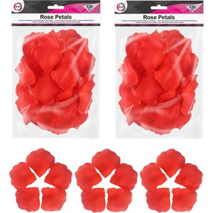 Rode kunststof rozenblaadjes 360x stuks - Bruiloft en Valentijnsdag decoratie