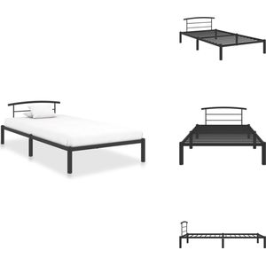 vidaXL Bedframe - Bedframes - Eenpersoonsbed - Eenpersoonsbedden - Bedframe metaal zwart 90x200 cm