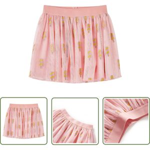 vidaXL Meisjesjurkje - Kinderrokje - Kinderrokje met tule 92 lichtroze - Roze Jurk - Tulle Rok - Kindermode