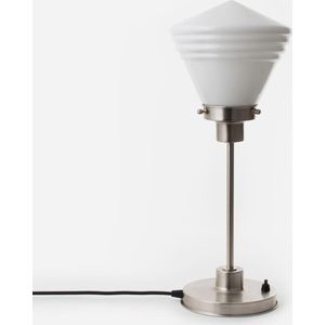 Art Deco Trade - Slanke Tafellamp Luxe School Small 20's Matnikkel