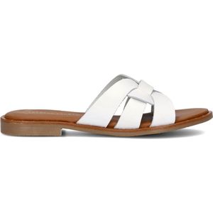 Stefano Lauran - Dames Slippers - Wit - Leren - Knoop