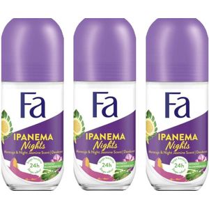 Fa Deo Roller Ipanema Nights - 3 x 50 ml (Brazillian Night)