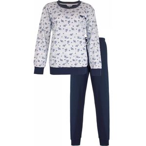 Tenderness Dames Pyjama - Fleece - Bloemetjes - Licht Blauw - Maat 3XL