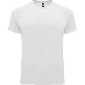 Wit unisex sportshirt korte mouwen Bahrain merk Roly maat XL