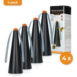 Knock Off Vliegenverjager – 4 Stuks – Voor op Tafel – Staand/hangend te gebruiken – Wespenverjager – USB oplaadbaar – Inclusief kabel – 25 cm - Zwart