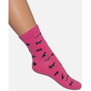 Bonnie Doon sokken met poezenprint maat 19/22 ancient pink