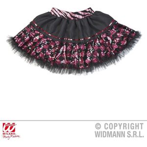 Zwarte en roze onderrok met ruitpatroon voor vrouwen - Verkleedattribuut - One size