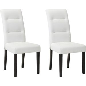Set van 2 stoelen TADDEO - Wit kunstleer & poten van donker hout L 64 cm x H 105 cm x D 47 cm
