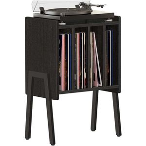SERALUXE, LP Opbergsysteem - Zwart - 45 x 32 x 66 cm (L x B x H) - Vinyl Opbergsysteem - LP Houder - Platenrek - Platenkast -Vinyl Rek - Platenspelermeubel - Platenspeler Tafel - LP Opbergrek - Platenspeler - LP Rek - Platenstandaard - Platenhouder