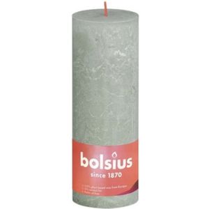 Bolsius Stompkaars Foggy Green Ø68 mm - Hoogte 19 cm - Lichtgrijs/Groen - 85 branduren