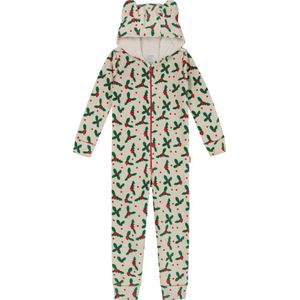 Claesen's Fleece Onesie Ecru/Groen/Rood