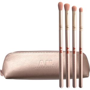 Anouk Matton Cosmetics - 4PC Eye Brush Set With Matching Pouch