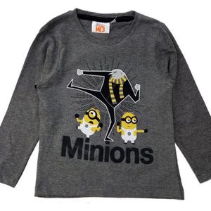 Minions longsleeve shirt maat 104 grijs